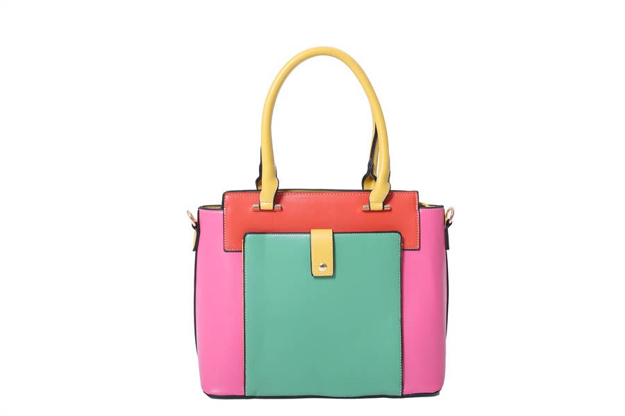 Ladies Florescent Multi Colors Tote Handbag