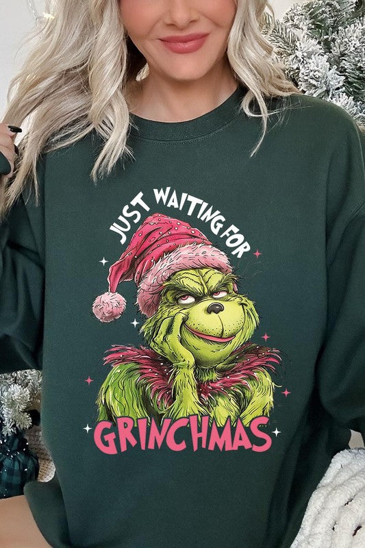 Just Waiting For Grinchmas Fleece Sweatshirts