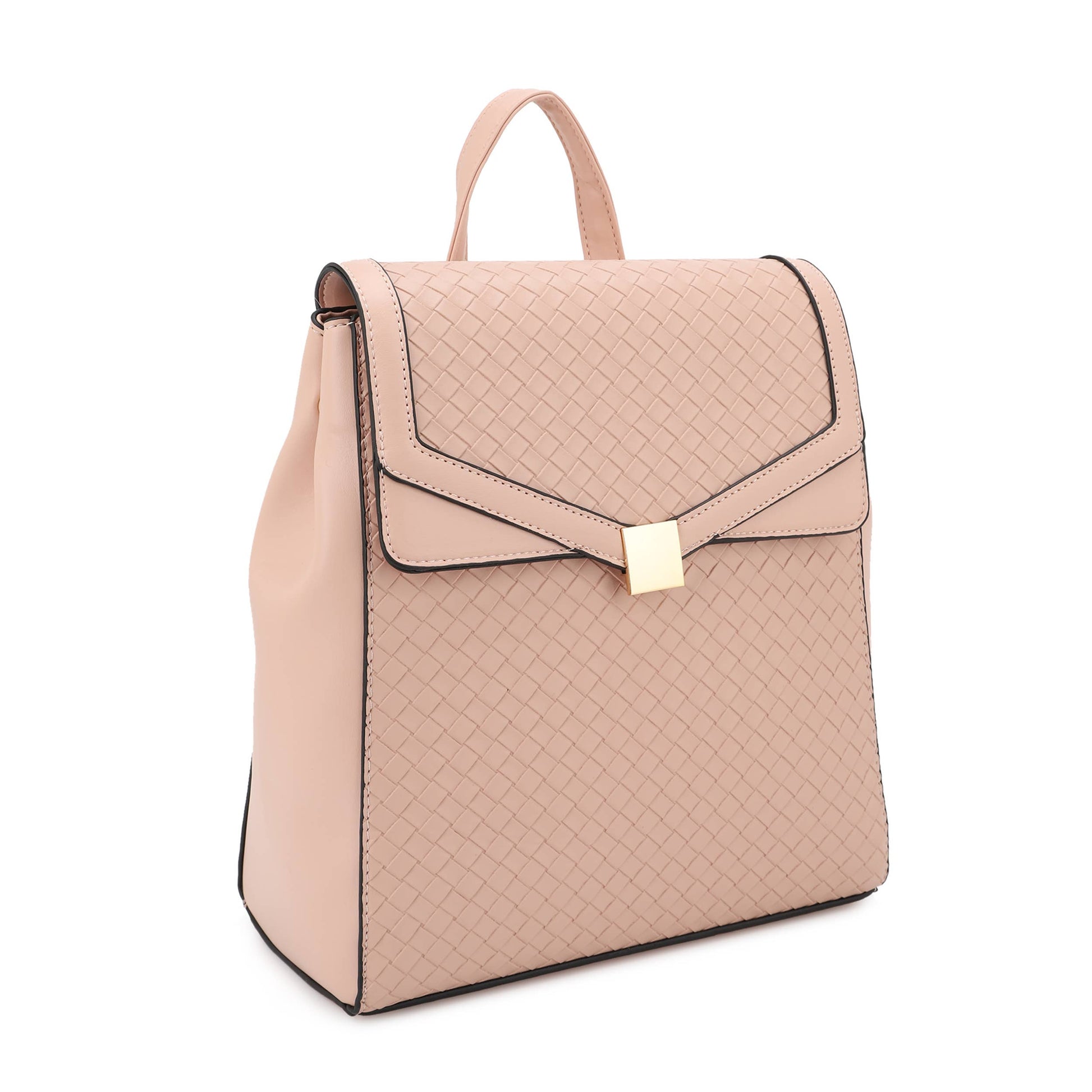 Natalie Woven Embossed Backpack-PINK - Patti Sue's