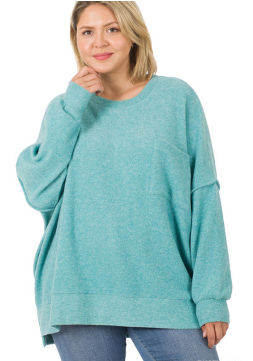 Brushed Melange Drop Shoulder Sweater