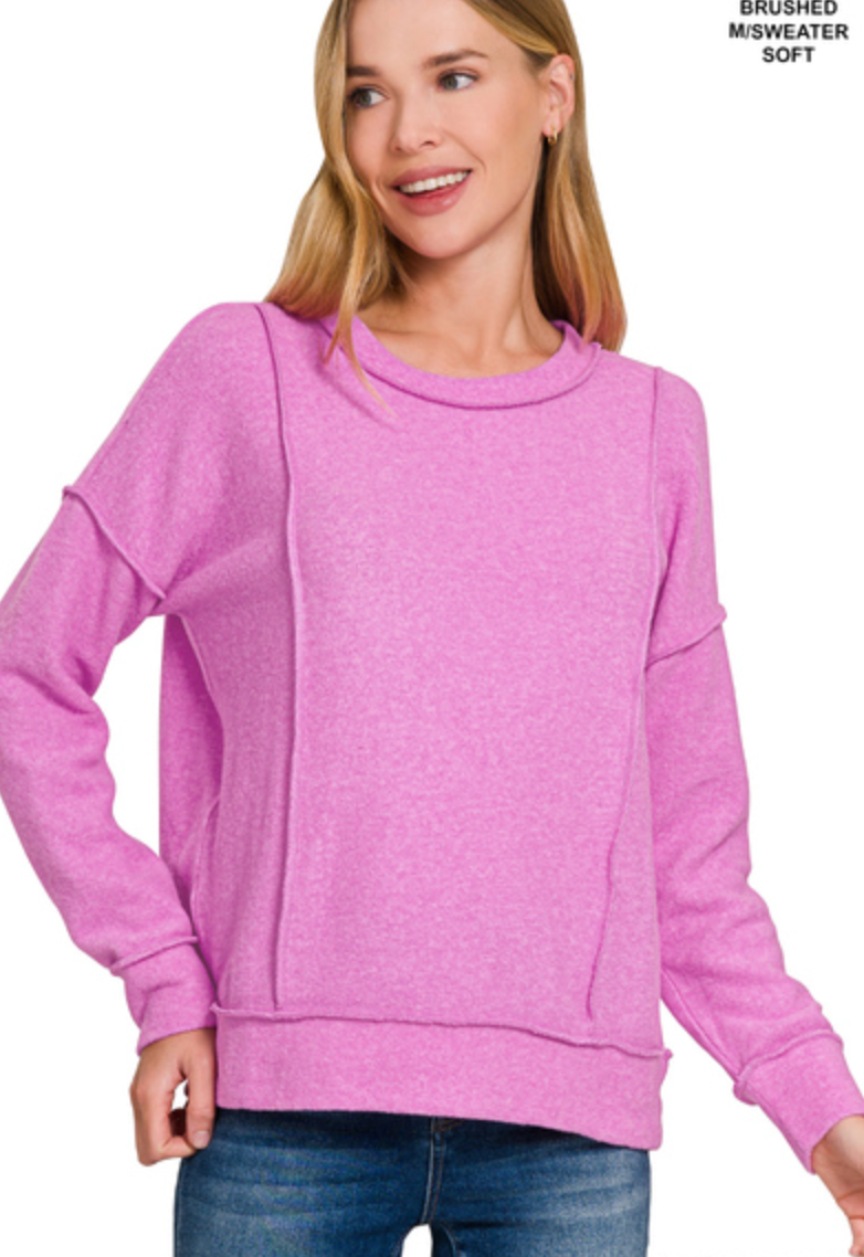 Brushed Hacci Drop Shoulder Sweater