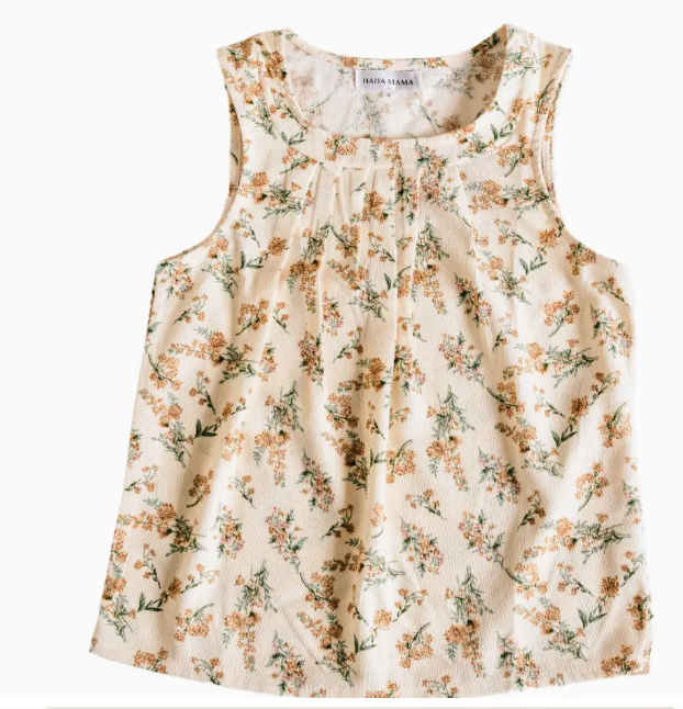 Light Cream Floral Tank Top