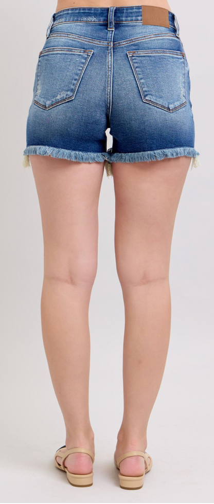 Judy Blue 2 Button Distressed Dad Short