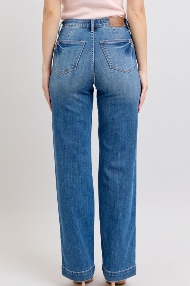 High Waisted Judy Blue Pink Stitch Denim