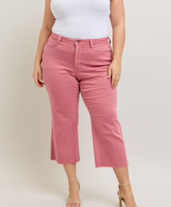 Pink Judy Blue Crop Denim Pants