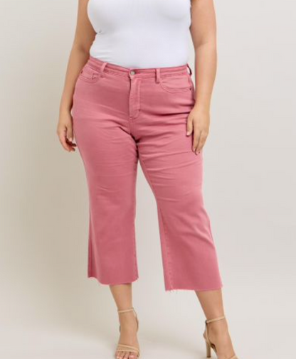 Pink Judy Blue Crop Denim Pants