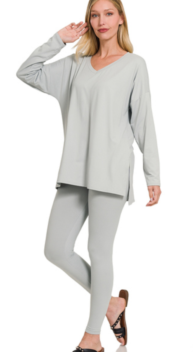 BRUSHED MICROFIBER LOUNGEWEAR SET