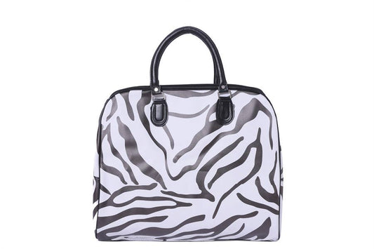 Black & White Zebra Print Duffle Bag Weekender Bag Travel