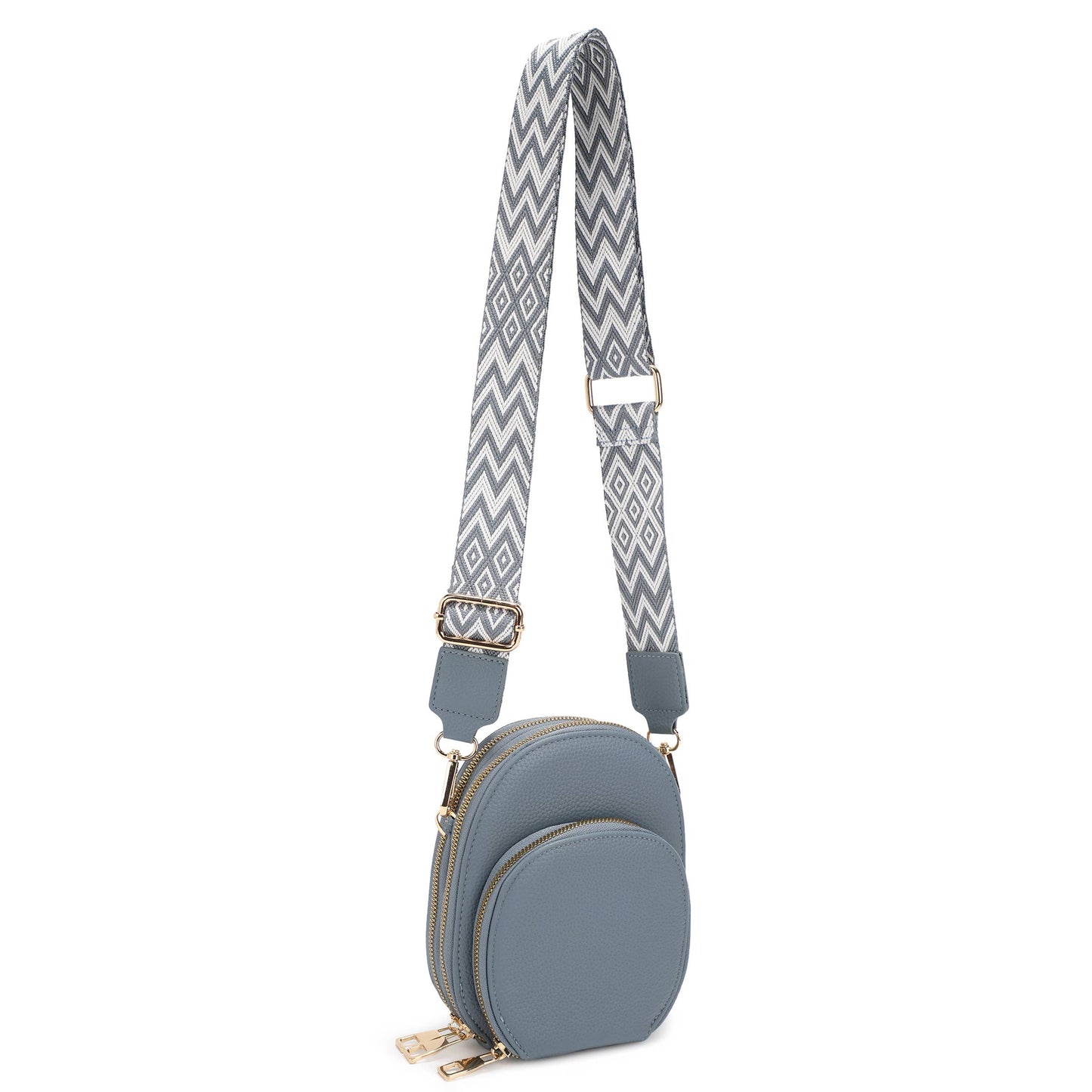 TRIPLE COMPARTMENT CROSSBODY WITH GUITAR STRAP